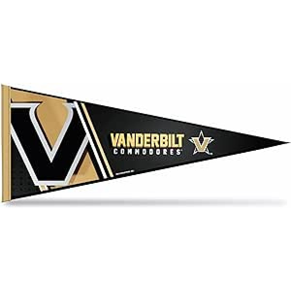 Rico Industries NCAA Vanderbilt Commodores Primārā 12 x 30 collu mīksta filca ķemme — EZ iekaramie — mājas dekori (spēļu telpa, vīrieša ala, guļamistaba)