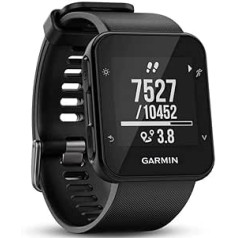 Garmin Forerunner 35 GPS skriešanas pulkstenis — sirdsdarbības monitors uz plaukstas locītavas, viedie paziņojumi, pievienotās funkcijas, skriešanas funkcijas