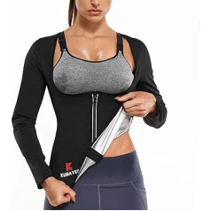 KUMAYES Sweat Suit Sieviešu sporta kostīms Saunas jaka Sweat jaka Treniņa jaka Sieviešu saunas krekls Termiski saunas kostīmi Neoprēna ķermeņa veidotājs