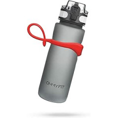 OHMY FIT Tritan sporta ūdens pudele - magnētiskās siksniņas ātras plūsmas silikona turētājs - 1 Click Flip Top vāks - Necaurlaidīgs vāks - Plaša mute - Ideāli piemērots aktīvam dzīvesveidam