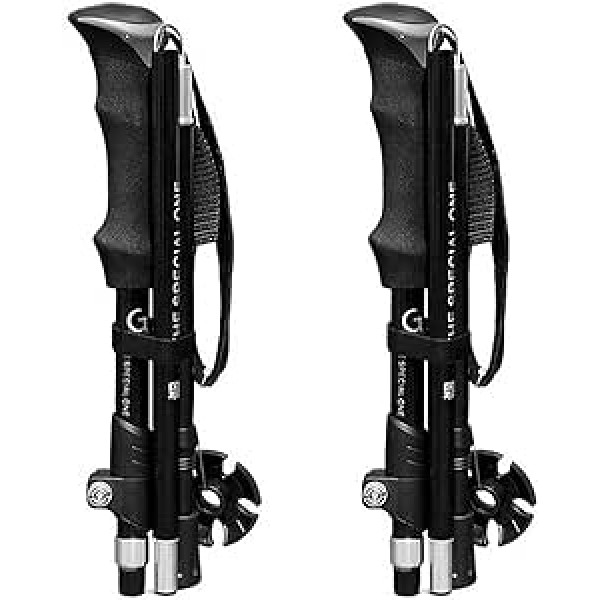 TFlower Nordic Walking Poles, 2 Pieces Trekking Poles, Foldable Hiking Poles, 110-130 cm, Height Adjustable, Hiking Poles for Trekking, Walking and Hiking