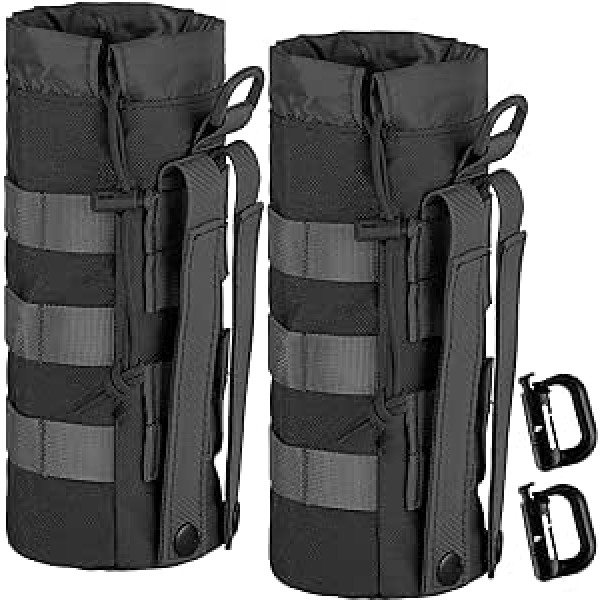 IronSeals Sports Water Bottle Bag Tactical Molle Nylon Mesh Drawstring Water Bottle Carry Bag