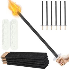 Ikodm Outdoor Torches, Pack of 50 Wax Torches, Burning Time 100 Minutes Including Hand Guard with Extra Long Handle for Children Torches Night Hiking