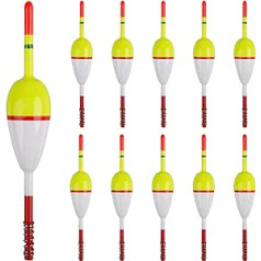 OROOTL Slip Float Fishing Bobbers Kit, 10 Pieces Balsa Wood Fishing Floats and Bobber Spring Bobbers Oval Stick Slip Floats for Catfish Crappie Panfish Trout Perch Fishing Accessories