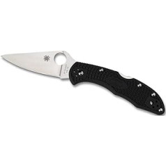 Spyderco 400313 Unisex – Erwachsene Einhandmesser Delica4 Lightweight Flat Ground, Schwarz, One Size