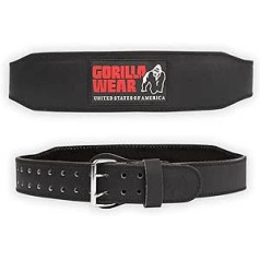 Gorilla Wear - 4 collu polsterēta ādas pacelšanas josta - melna/sarkana - kultūrisms spēka treniņu trenažieru zāle treniņu svara celšanas atbalsta stabilizācija ar logotipiem sportam no ādas