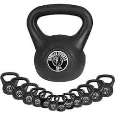 Gorilla Sports Kettlebell Cement 2-20 kg, Plastmasa, Melns