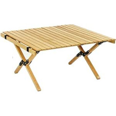 EVURU Tische und Stühle Holzrolltisch, zusammenklappbar, tragbar, Campingtisch, Picknick, BBA, Stativausrüstung, einfacher Klappschreibtisch, Gartenmöbel EINSTELLBAR (Color : S-Size with Bag)