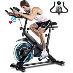 ANCHEER Professional Spinning Bike, Fitness Bike with Flywheel 18kg, Adjustable Resistance, LCD Display, Adjustable Saddle, Max Load 120kg