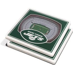 YouTheFan NFL New York Jets 3D Stadiumviews Coaster, 4 x 4 collas