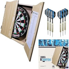 „Target Darts“ namų smiginio spintelės rinkinys – Pasaulio čempionų smiginio lenta su 2 smiginiais