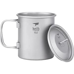 Titanium Collapsible Handle Mug with Lid 300ml