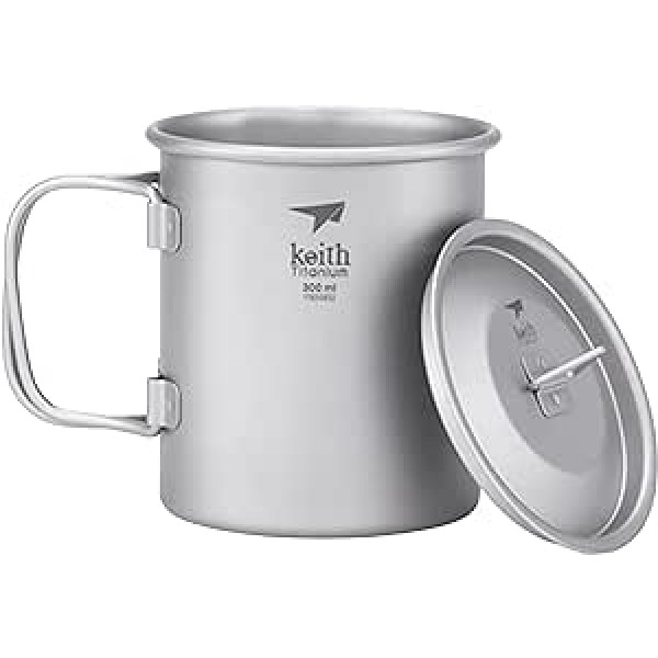 Titanium Collapsible Handle Mug with Lid 300ml