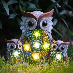 Candieslife Owl saules dārza gaisma āra ūdensizturīga silti balta LED gaisma dārza, iekšpagalma, pagalma, zāliena, gājēju celiņa dekorēšanai