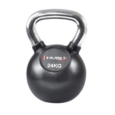 Kettlebell, čuguns, hromēts rokturis, gumijots HMS KGC24 / N/A