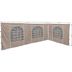 QUICK STAR 2 Side Panels with PVC Window 300 x 193 cm / 400 x 193 cm for Sahara Gazebo 3 x 4 m Side Wall Sand