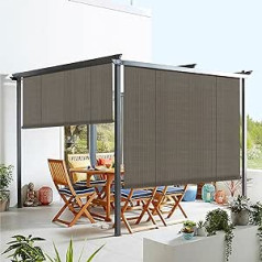 Windscreen4less Outdoor Roller Blind for Outdoor Use 7 Inches W x 6 Inches L Standard Size Brown