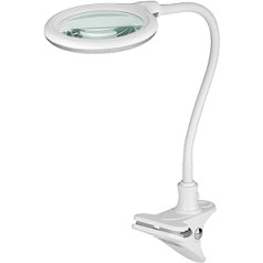 Goobay 60365 LED palielināmā spuldze ar skavu / palielināmā lampa izgatavota no plastmasas / 6 W enerģijas patēriņš / krāsu temperatūra 6200 K / gaismas plūsma 480 lm / darba spriegums 230 V (AC) / balts