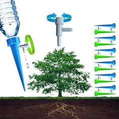 12 Pieces Self-Watering Spikes, Holiday Drip Automatic Irrigation System with Adjustable Valve, Plant Water Volume, Drip Irrigation System with Slow Release for Home and Holiday