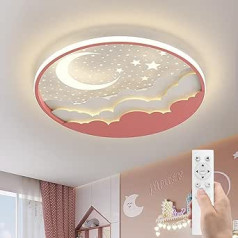 AHXIAOZN vaikiškas LED lubų šviestuvas, vaikų kambarys, pritemdomas lubų šviestuvas, Star Moon lubų šviestuvas, metaliniai akriliniai vaikų kambario šviestuvai, vidinis apšvietimas kūdikių kambariui, miegamasis, 50 W