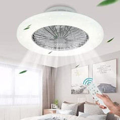 Depuley LED griestu ventilators ar lampas taimeri, regulējamu vēja ātrumu un krāsu temperatūru, aptumšojams ventilatora griestu apgaismojums ar tālvadības pulti, īpaši kluss griestu ventilators viesistabai