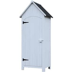 Outsunny Wooden Garden Cabinet Tool Shed - Tool Shed - Tool Cabinet - Wooden Hut - Gable Roof - Bitumen Felt - 77.5 x 54.2 x 179.5 cm