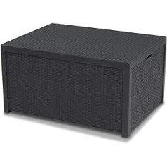 Allibert poilsio stalas 220002 Arica, Kissenbox Function, Rattan-Effect Plastic Graphite