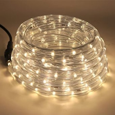 Wisada 19 m LED gaismas caurule āra, 36 LED/m 220 V iekštelpās, silti balta LED lampa dienasgaismas caurule, manuāla 8 funkciju režīma āra LED gaismas Ūdensnecaurlaidīga gaismas caurule Ziemassvētku ballīšu dekorēšanai