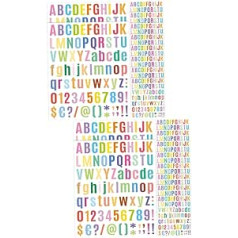Operitacx 20 loksnes Alfabēta uzlīmes Burtu uzlīmes Numuru atzīmes Skripts pieliekamais etiķetes Fotoalbums Vēstules kastītes numuru uzlīmes Krāsainas burtu uzlīmes