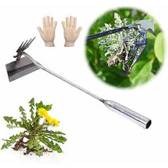 2023 Weed Killer Premium Tine Rake Dual Purpose Weed Killer Gardening Long Handle Iron Hand Weeding Tool Portable Home Vegetable Garden Shovel (4 Teeth,