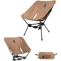 OneTigris Tigerblade saliekamais kempinga krēsls, 150 kg, saliekams krēsls, viegls trīsstūra rāmis, saliekams krēsls, īpaši viegls, ar 2 sānu kabatām āra, pārgājieniem (Coyote Brown)