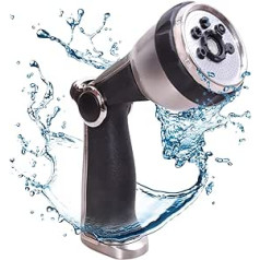 Aqualin Garden Hose Spray Gun with 7 Patterns, Metal Rear Trigger Nozzle, Multifunctional Household Car Wash Nozzle, Spray Sprinkler Tools
