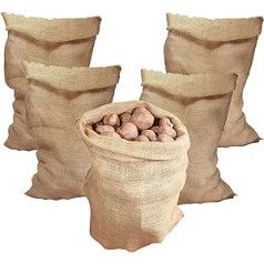 YAYODS 5 Stück große Sackleinen-Sack, 100 cm x 61 cm Kartoffelsäcke zur Aufbewahrung, starke und langlebige Sackleinen-Jute-Kartoffelsäcke, Gemüse-Aufbewahrungsbeutel