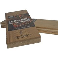 Cedar BBQ Premium ciedra koka grila dēļi — komplekts 4–5 x 11 collu — Rietumu sarkanais ciedrs — perfekta dūmu ciedra garša