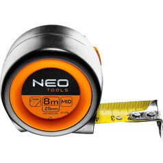 NEO Рулетка рулонная компактная стальная 8 м х 25 мм, автостоп, магнит