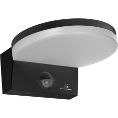 Maclean LED lampa ar kustības sensoru, PIR kustības sensors, melns, 15W, IP65, 1560lm, neitrāli balta krāsa (4000K) MCE344 B