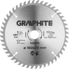 Graphite Zāģa asmens, iegremdēšanas zāģis, Widia, 160 x 1,4 x 2,0 x 20 mm, 48 zobi