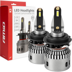 LED automobilių lemputės k3 serijos h7-6 12v 6000k canbus amio-03685