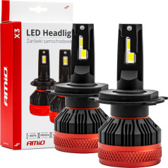 LED auto spuldzes x3 sērijas canbus amio h4 amio-2979