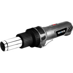 Graphite 2000W heat gun, temperature range: I: 350°C, II: 550°C, straight handle