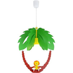 Elobra Kinderlampe Deckenleuchte Palme mit Löwe, Kinderzimmer Holz, grün/braun, A++