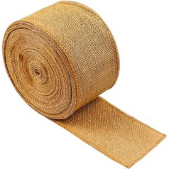 HOIIME Tree Tie Made of Jute, Jute Ribbon as Tree Protection, Jute Winter Protection for Plants and Trees, Tree Ribbon No Fraying, Garden Accessories Jute Ribbon with Closed Edge (100 mm x 25 m)