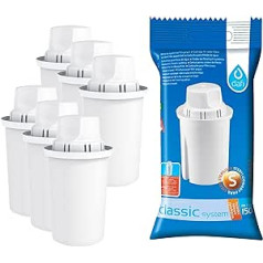 DAFI Universelle Wasserfilterpatronen Wasserfilter, Plastik, Weiß, 6 Stück (1er Pack), 6