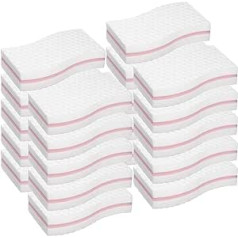 LTWHOME miela rožinė didelio tankio tarpsluoksnis ypač didelis 14 x 7 x 3,5 cm Magic Cleaning Wave melamino kempinė (20 vnt.)