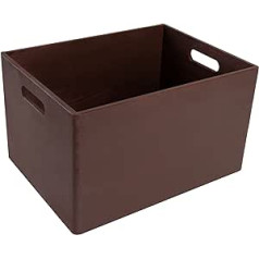 Creative Deco XXL Large Brown Wooden Crate Fruit Box Basket 40 x 30 x 24 cm (+/-1 cm) with Handles without Lid Wooden Box Ideal for Documents Toys Tools