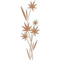 INDIGOS UG Wall Sticker, Wall stickers – F43 Abstract Plant – Beautiful Minimalist Hemp Plant with Leaves Design