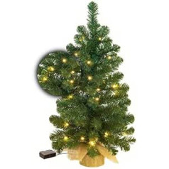 4cookz Artificial Small Christmas Tree LED Jarbo 75 cm with Lighting - Luxury Edition - 55 LED Lights Warm White | Battery | With Timer Function | Table Decoration | Christmas Tree