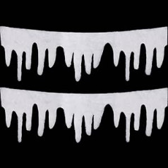 MFUOE 2 Pack Icicle Fringe Icicle Trim Snow Fringe Icicle Garland Christmas Window Decoration Scene