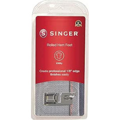 Singer Rolled Foot for Low-Shank Machines, 1/8 Inch Hem, Light to Medium Weight Fabrics, Couch Over Narrow Cord-Sewing Made Easy Presser Foot, Silver, Silver