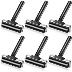 BBTO 12 Pieces Rubber Roller for Crafts, 4 Inch Brayer Rollers, Craft Ink Rollerball Pens, Relief Printing, Brayers for Printmaking, Gluing, Ink Blocks, Carved Surfaces, Stamping, Scrapbooking,